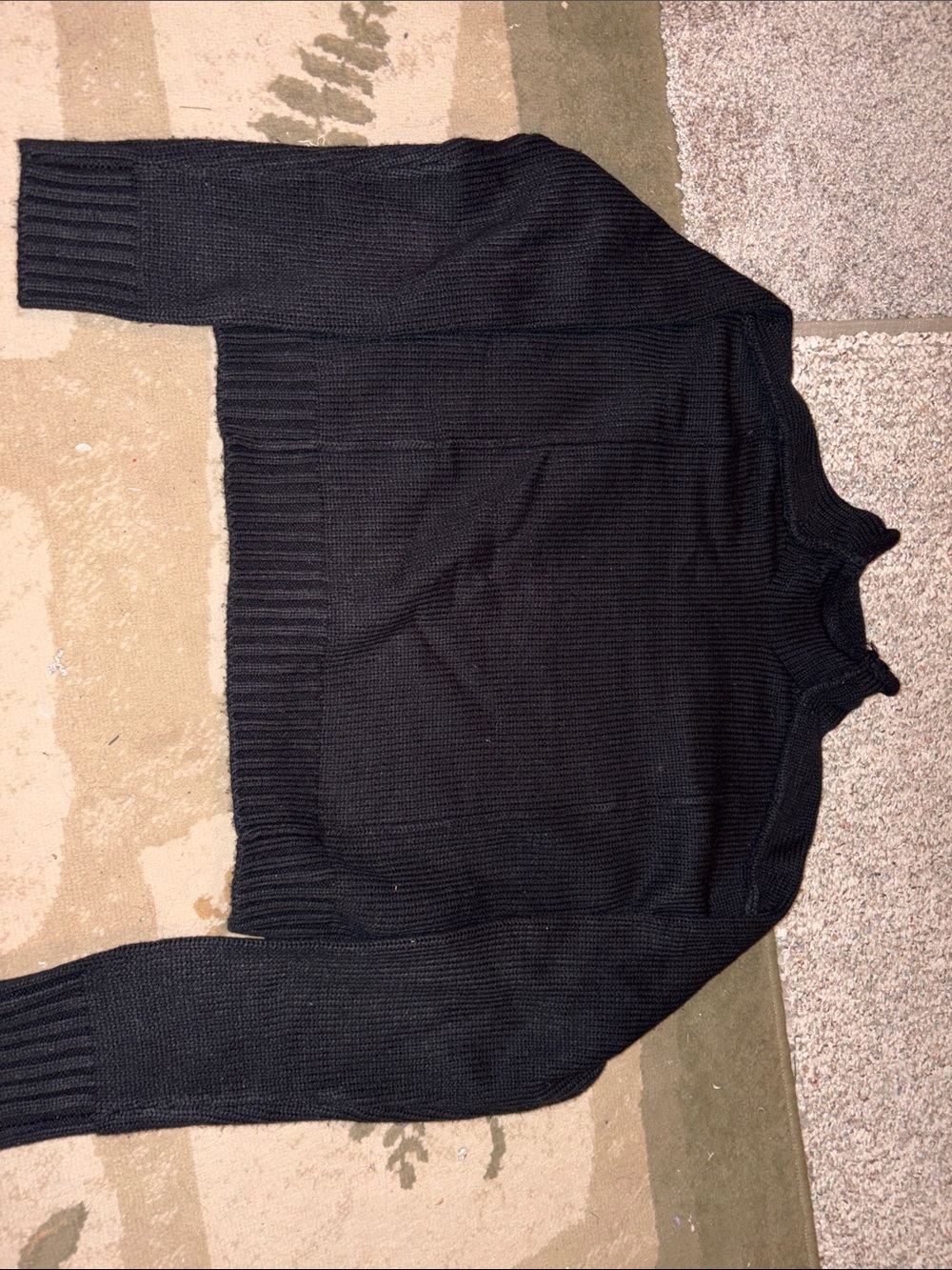 Double Zero Black Ribbed Turtleneck Sweater
